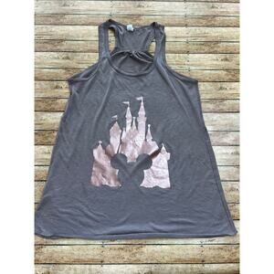 Disney Custom Rose Gold Castle Design Racerback Tank Medium